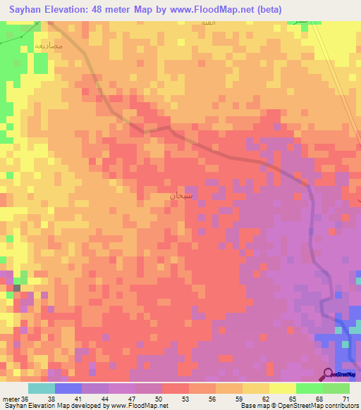 Sayhan,Yemen Elevation Map
