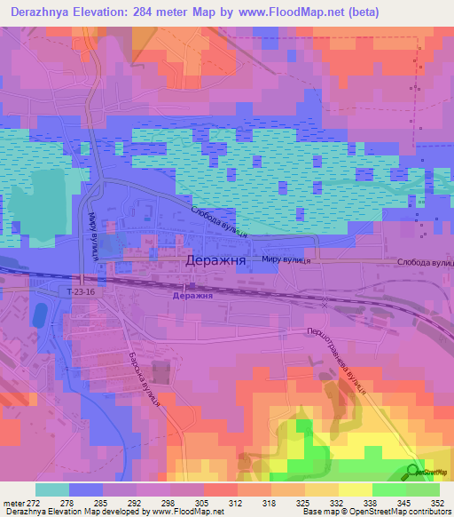 Derazhnya,Ukraine Elevation Map
