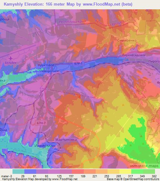 Kamyshly,Ukraine Elevation Map