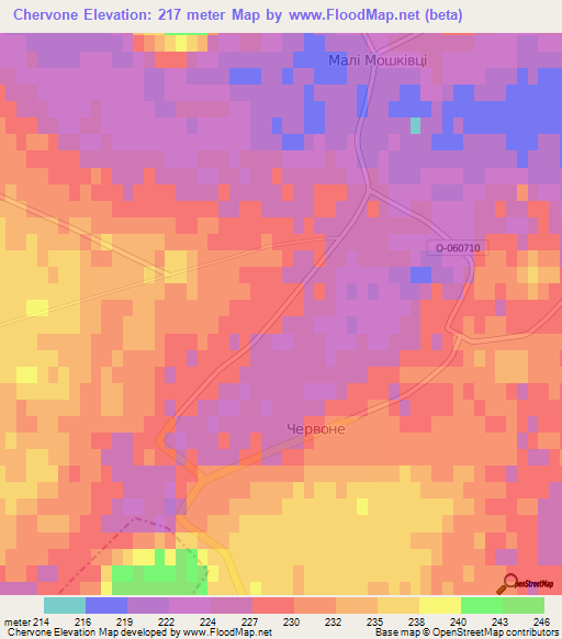 Chervone,Ukraine Elevation Map
