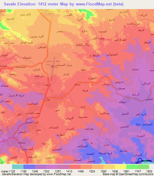 Savafe,Yemen Elevation Map