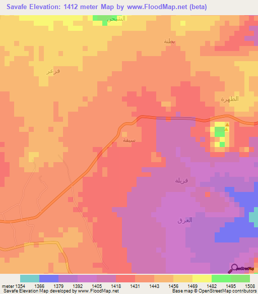 Savafe,Yemen Elevation Map