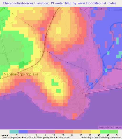 Chervonohryhorivka,Ukraine Elevation Map