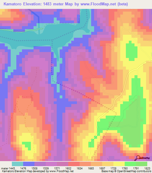 Kamatoro,Rwanda Elevation Map
