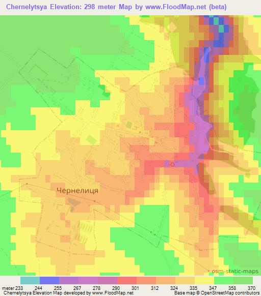 Chernelytsya,Ukraine Elevation Map