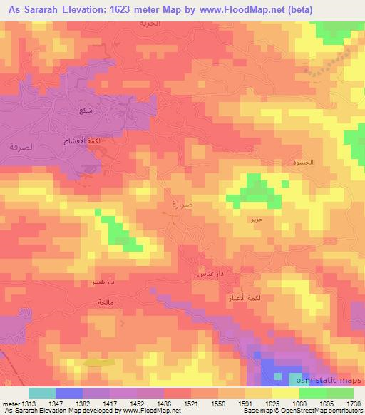 As Sararah,Yemen Elevation Map