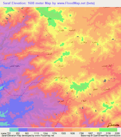Saraf,Yemen Elevation Map