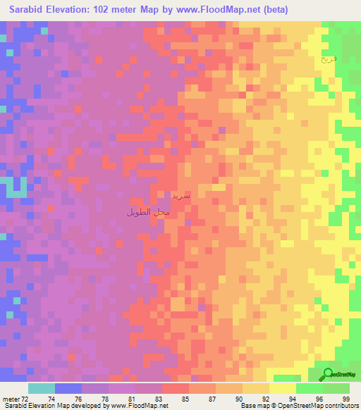 Sarabid,Yemen Elevation Map