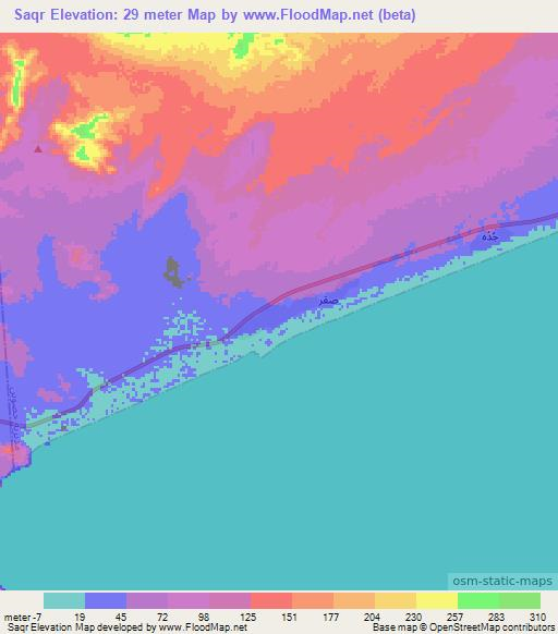 Saqr,Yemen Elevation Map