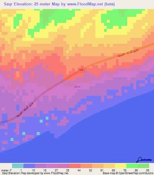 Saqr,Yemen Elevation Map
