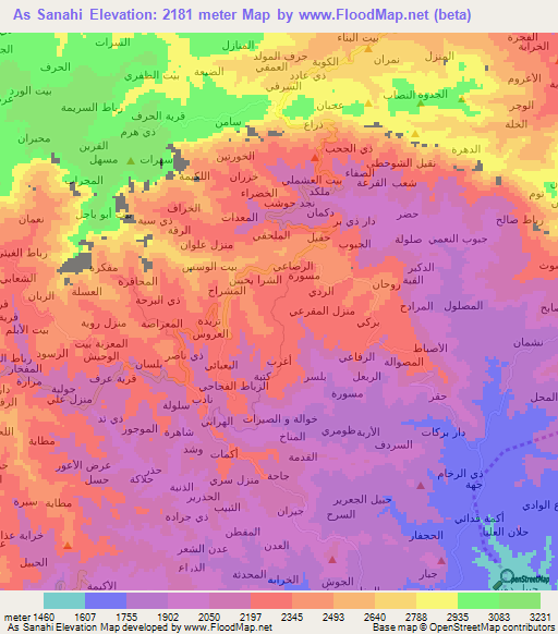 As Sanahi,Yemen Elevation Map