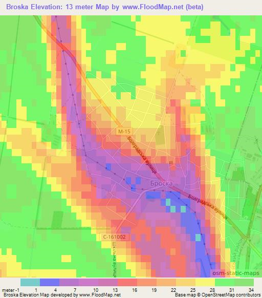 Broska,Ukraine Elevation Map