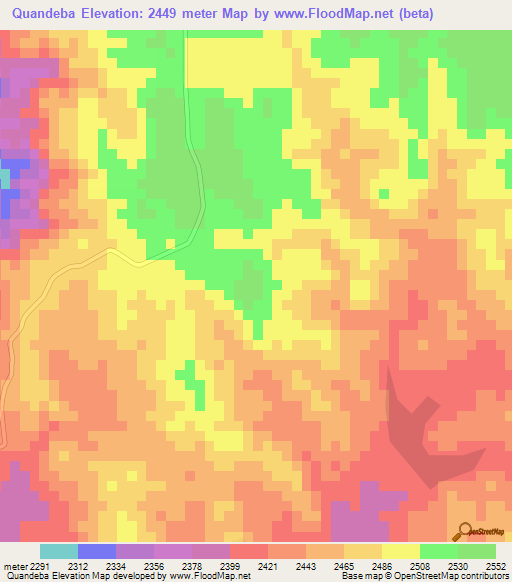 Quandeba,Eritrea Elevation Map