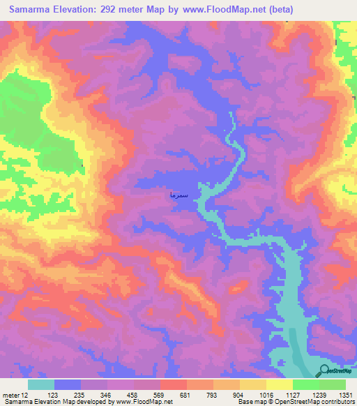 Samarma,Yemen Elevation Map