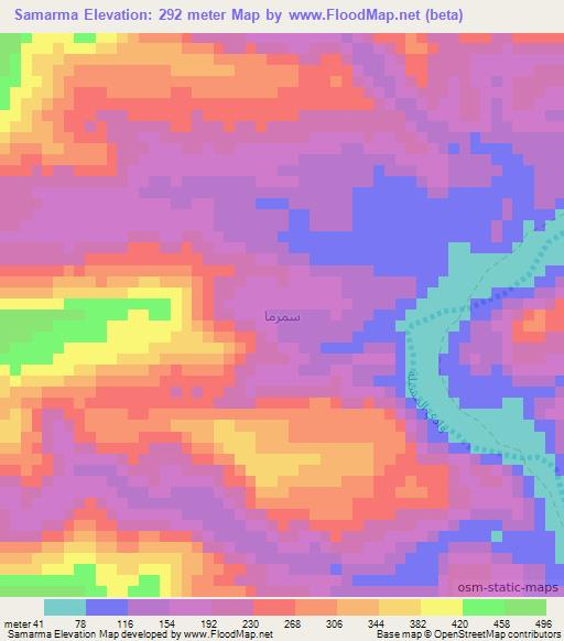 Samarma,Yemen Elevation Map