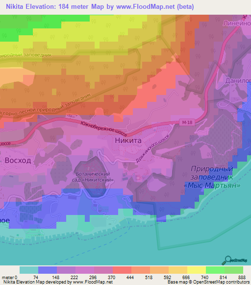 Nikita,Ukraine Elevation Map