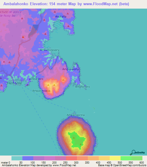 Ambalahonko,Madagascar Elevation Map