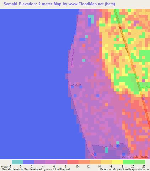 Samahi,Yemen Elevation Map
