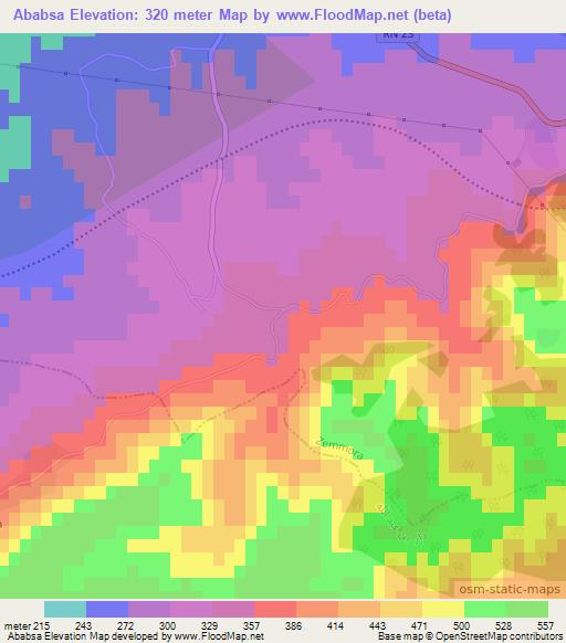 Ababsa,Algeria Elevation Map
