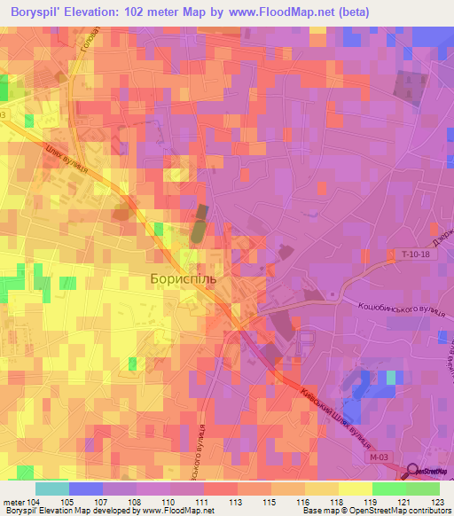 Boryspil',Ukraine Elevation Map