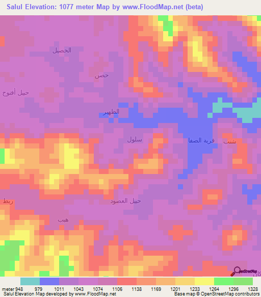 Salul,Yemen Elevation Map