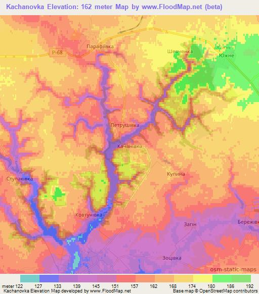 Kachanovka,Ukraine Elevation Map