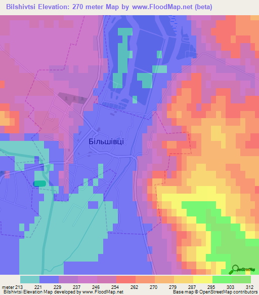 Bilshivtsi,Ukraine Elevation Map