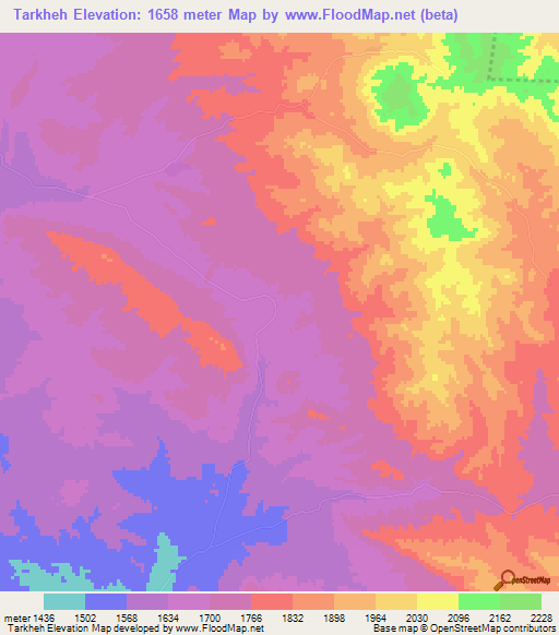 Tarkheh,Iran Elevation Map