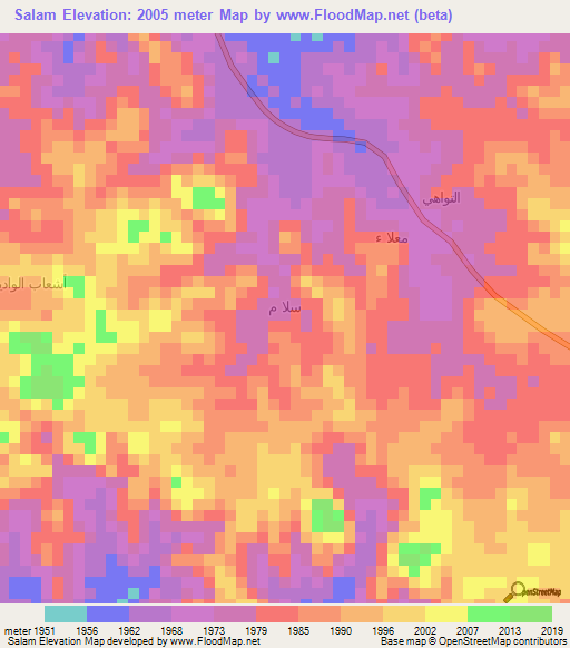 Salam,Yemen Elevation Map