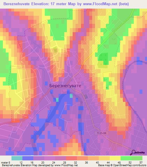 Bereznehuvate,Ukraine Elevation Map