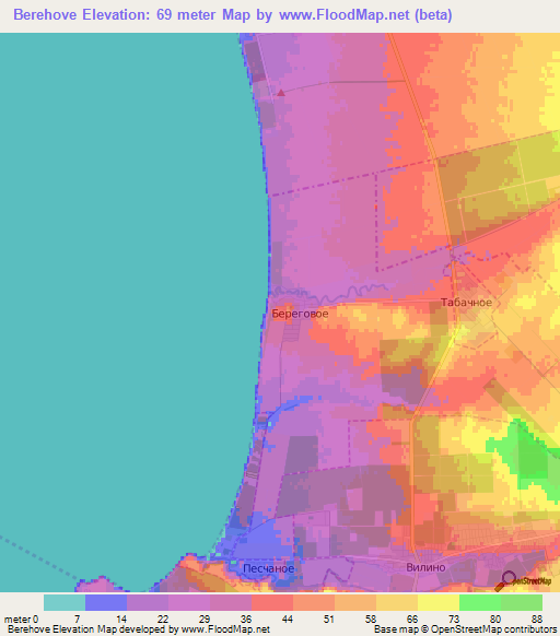 Berehove,Ukraine Elevation Map