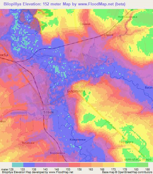 Bilopillya,Ukraine Elevation Map