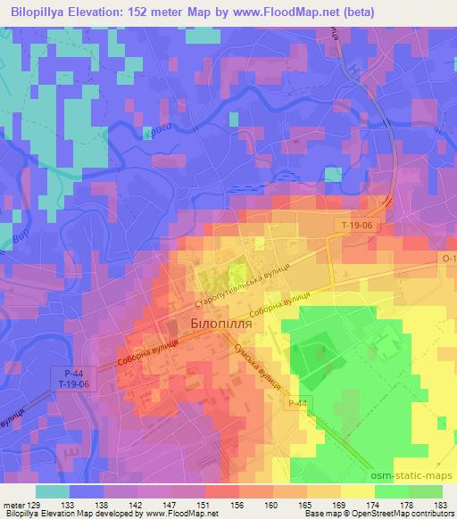 Bilopillya,Ukraine Elevation Map