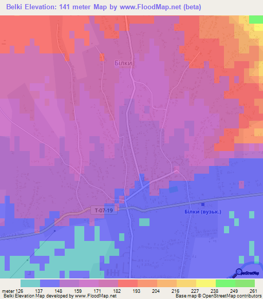 Belki,Ukraine Elevation Map