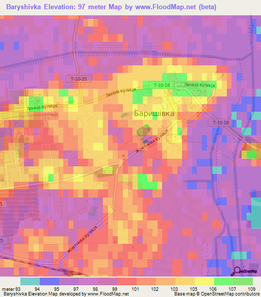 Baryshivka,Ukraine Elevation Map