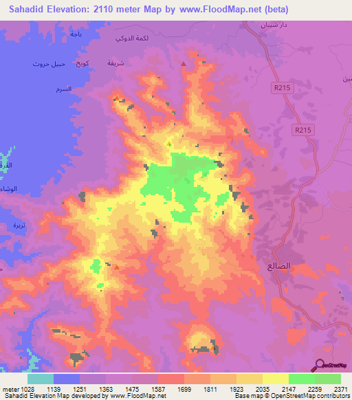 Sahadid,Yemen Elevation Map