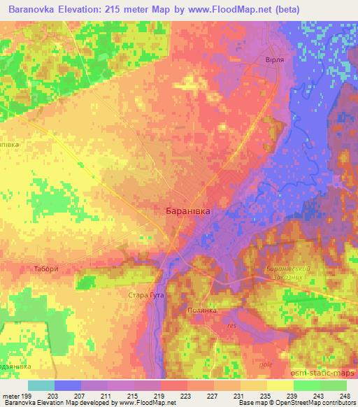 Baranovka,Ukraine Elevation Map