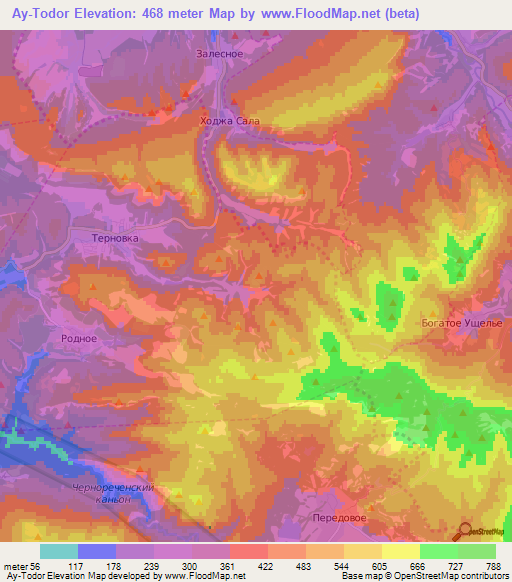 Ay-Todor,Ukraine Elevation Map