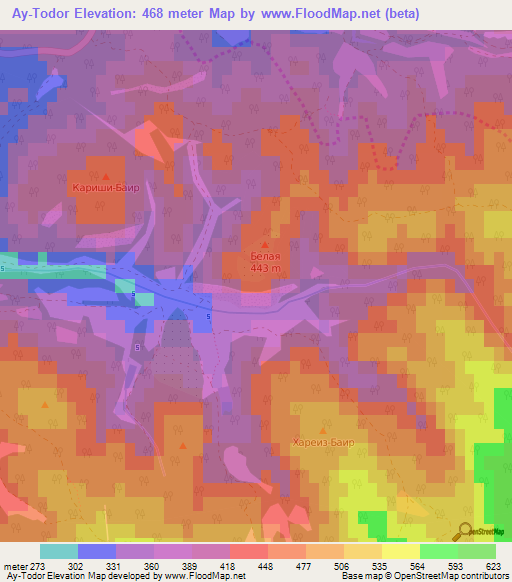 Ay-Todor,Ukraine Elevation Map