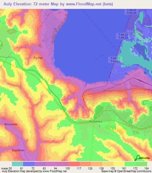 Auly,Ukraine Elevation Map