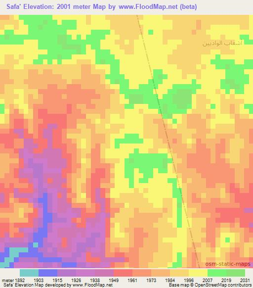 Safa',Yemen Elevation Map