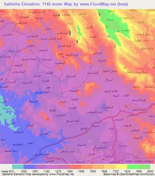 Sableiha,Yemen Elevation Map