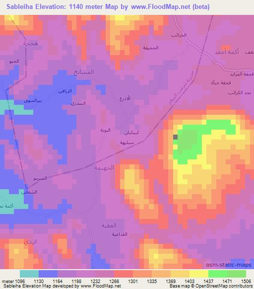 Sableiha,Yemen Elevation Map