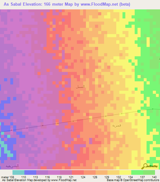 As Sabal,Yemen Elevation Map