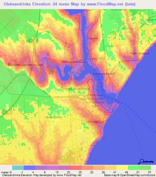 Oleksandrivka,Ukraine Elevation Map