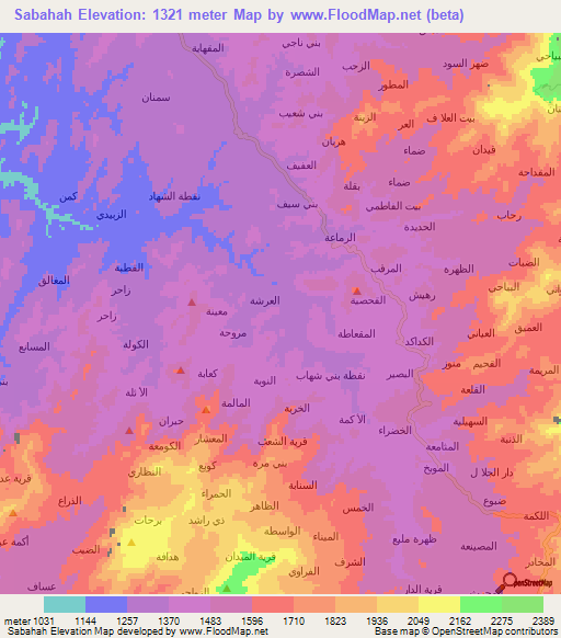 Sabahah,Yemen Elevation Map