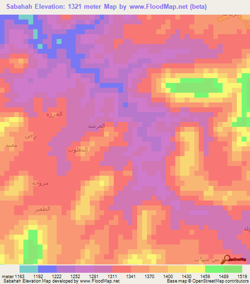 Sabahah,Yemen Elevation Map
