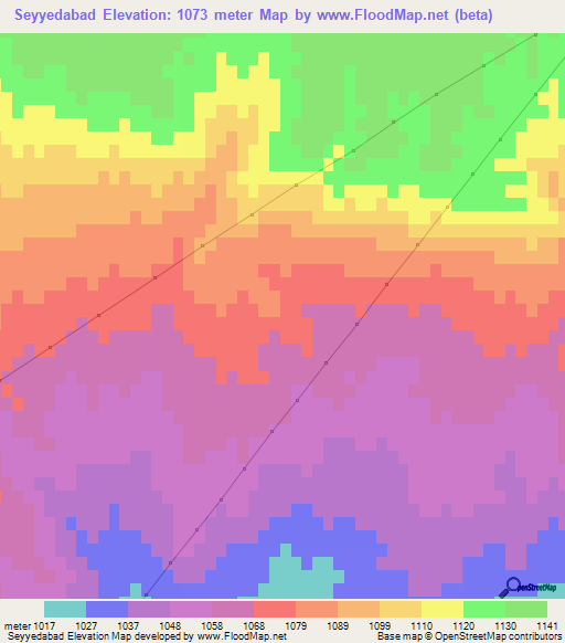 Seyyedabad,Iran Elevation Map