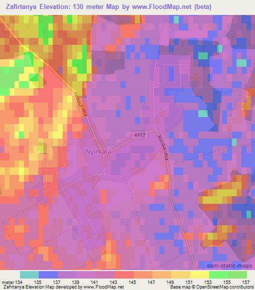 Zafirtanya,Hungary Elevation Map