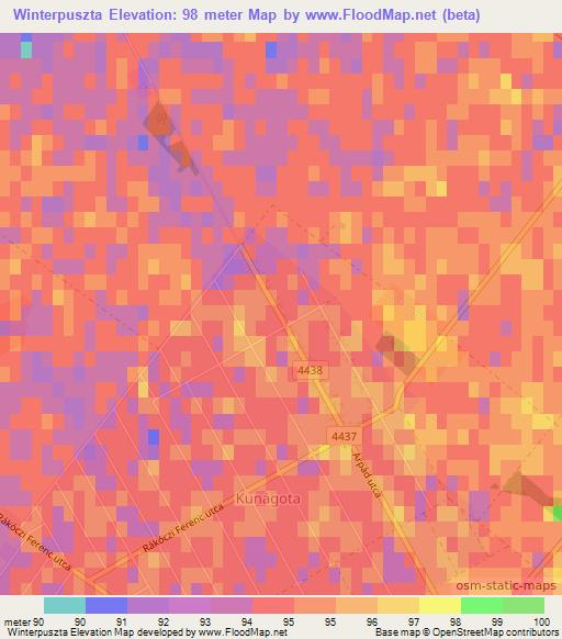 Winterpuszta,Hungary Elevation Map
